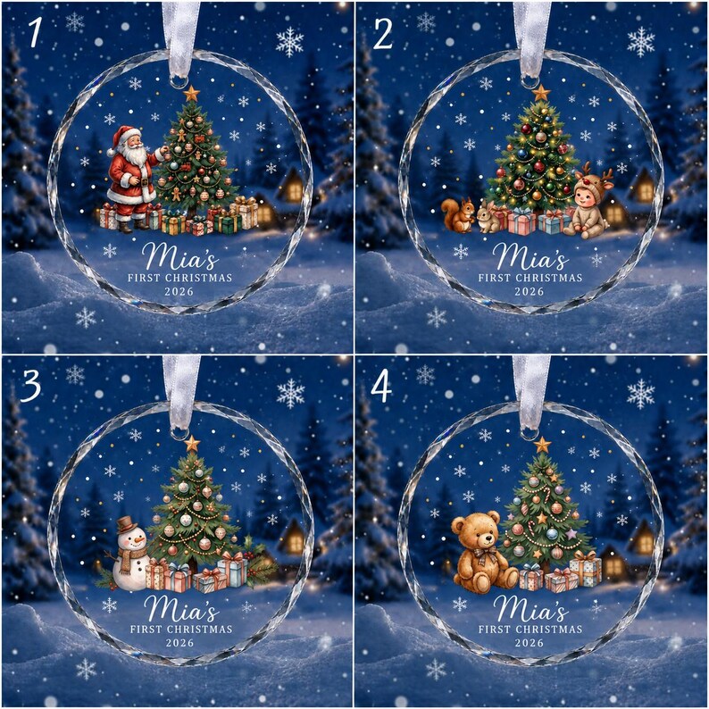 Personalized Baby’s First Christmas Ornament 2026, Baby First Christmas Keepsake, Newborn Baby Gift, Custom Name Ornament, Xmas Tree Decor