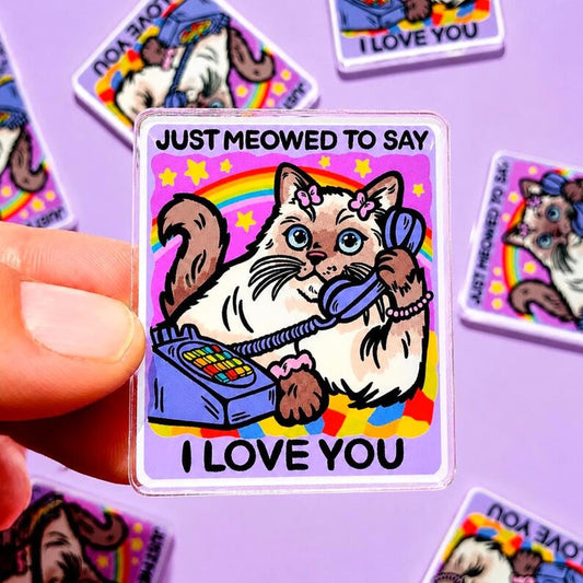 Cat Magnet Siamese Kitty Owner Gift Pink Fridge Decor Girl Purple Dopamine Decor Kitchen Cute Locker Magnet Quirky Home Decor Cat Lover Gift