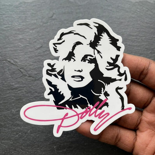 The Pretty Dolly, Dolly Parton Memorial Sticker, 1946–2026 Country Music Legend Stickers, Kiss-cut Sticker, Logo Vinyl Stickers