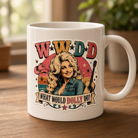 What Would Dolly Do? Vinyl Stickers: Retro Cowgirl, Waterproof Decal, Kindle Stickers, Magnetic Bookmark, Fridge Magnet