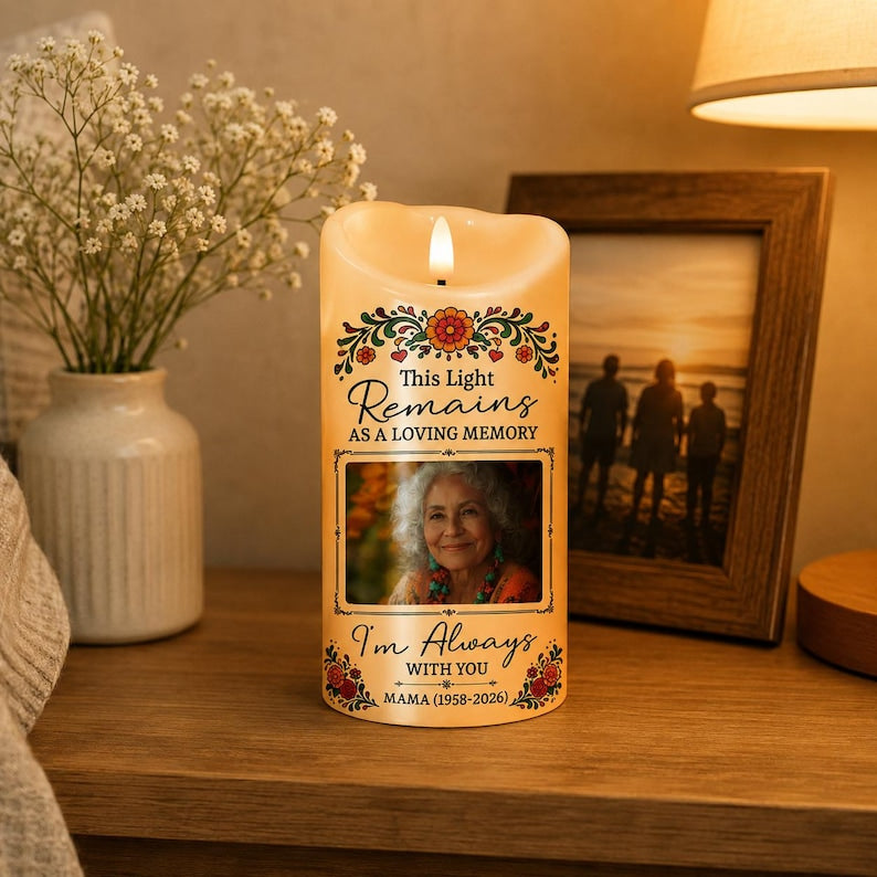 Personalized Day of Dead Pet Candle, Custom Photo Portrait Memorial Candle, Remembrance Gift
