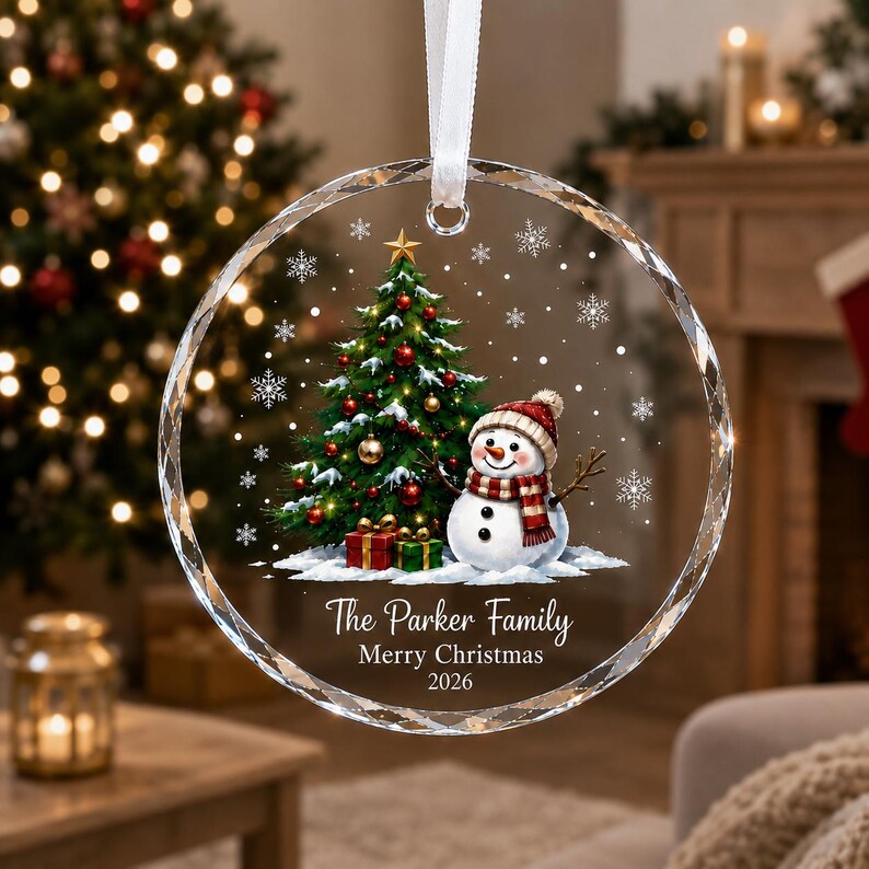 Personalized Family Christmas Ornament 2026, Custom Family Name Glass Ornament, Christmas Tree Decoration, Family Keepsake Gift