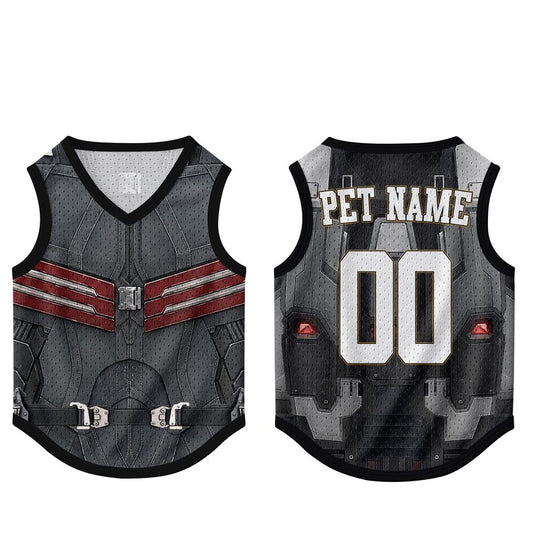 Custom Pet Superhero Jersey, Personalized Outfit for Dogs Cats, Inspired Falcon Avengers Pet Mess Jersey Name Number Sportswear Pet Jersey