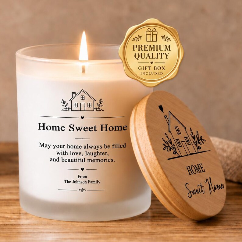 Personalized Housewarming Gift | New Home Candle | Custom First Home Present for Neighbor, Realtor Closing Gift