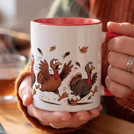 Funny Thanksgiving Mug, Pumpkin Pie Cartoon Mug, Retro Turkey Coffee Mug, Funny Fall Gift, Friendsgiving Mug, Thanksgiving Host Gift