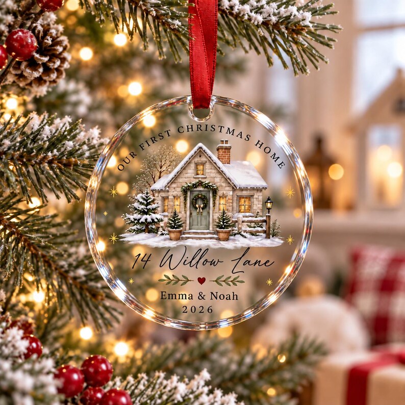 Personalized New Home Ornament, First Christmas in Our New Home, Custom Name & Address Christmas Keepsake, Housewarming Gift 2026