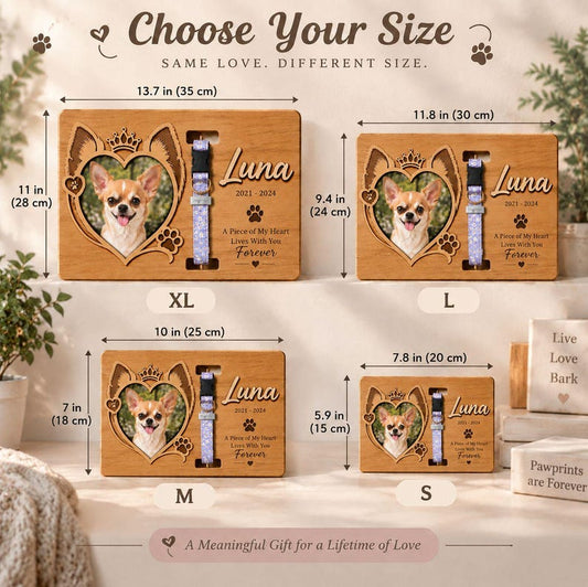 Chihuahua Collar Holder Memorial Frame, Personalized Dog Loss Gift, Chihuahua Keepsake, Pet Passed Away Tribute, Custom Remembrance