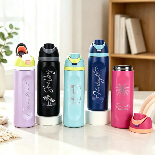 Personalized Water Bottle, Insulated Tumbler, Stainless Steel bottles, Bridesmaid Tumblers, Travel Gift, Custom Name Engraved FF1604