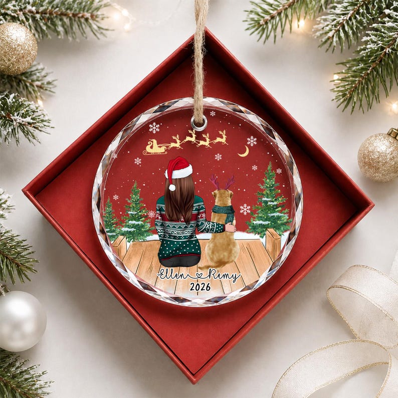 Custom Dog Ornament, Personalized Pet Ornament, Dog Christmas Ornaments, Dog Lover Gift, Dog Christmas Keepsake, Dog Memorial Gift