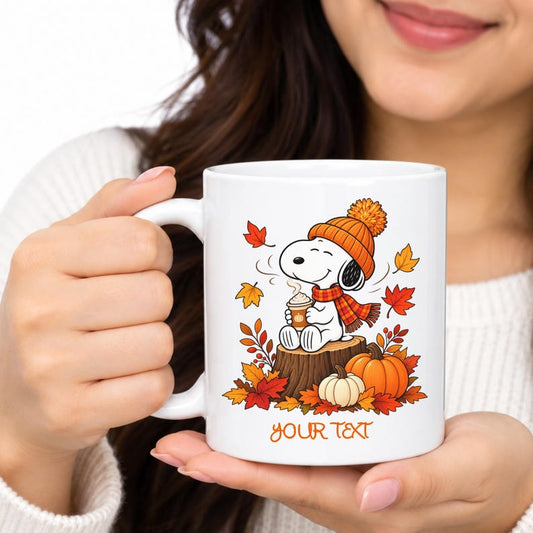 Personalized Fall Mug | Autumn Dog Coffee Cup | Custom Pumpkin Mug (Cozy Gift)