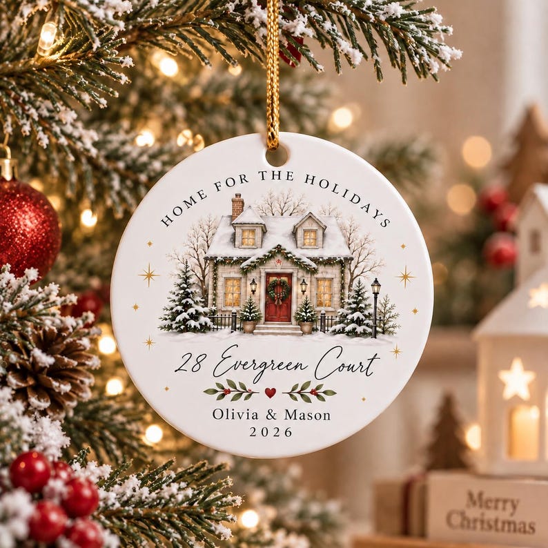 Personalized New Home Ornament, First Christmas in Our New Home, Custom Name & Address Christmas Keepsake, Housewarming Gift 2026