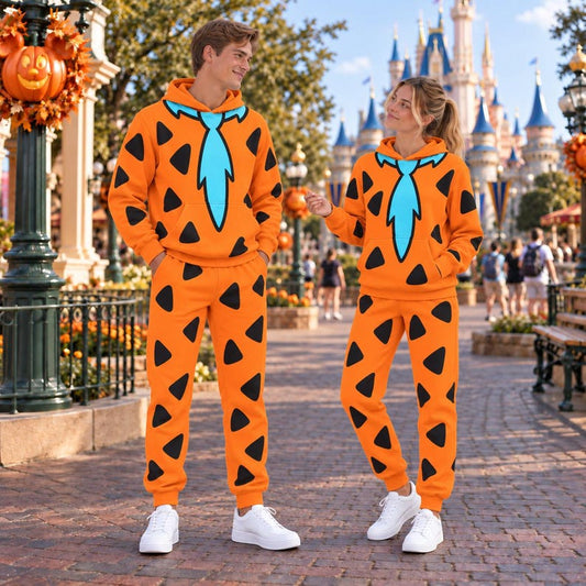 Halloween Fred Flintstone Costume Hoodie & Joggers Set, Matching Disney Trip Set, Halloween Costume Outfit, Theme Park Party Look