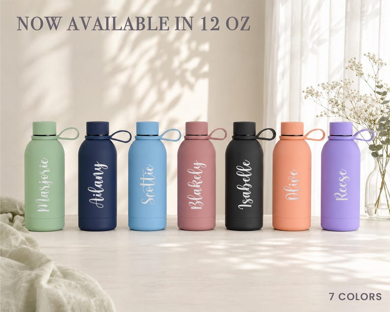 Personalized Tumbler 17oz, Kid Name Bottle 12oz, Bridesmaid Proposal, Stainless Steel