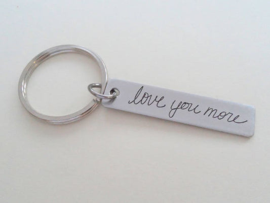 Laser Engraved Handwriting Keychain, Father's Day Keychain, Memorial Keychain Tag, Girlfriend, Boyfriend, Husband, Wife Gift