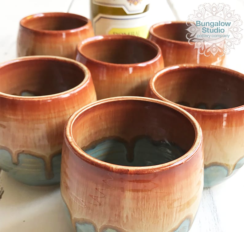 Ceramic Wine Tumbler, Stemless Wine Glass, Pottery Cups