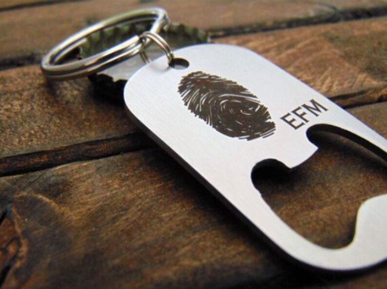 Handwritten Bottle Opener Dog Tag - Key Chain or Ball Chain - Your Handwriting _ or Desgin _ or Custom Font Text - Engraved Stainless Steel