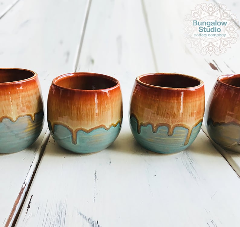 Ceramic Wine Tumbler, Stemless Wine Glass, Pottery Cups