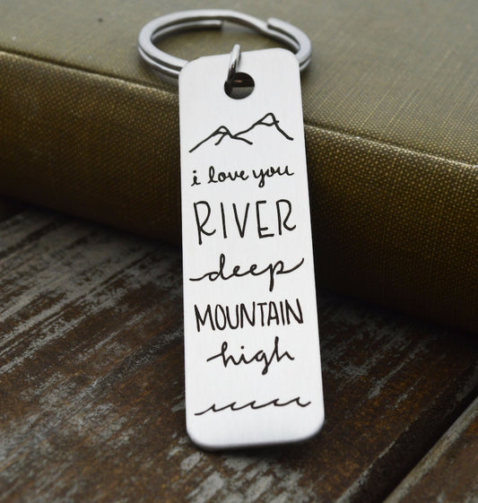 Handwritten Keychain - Love and Depth - Design Your Own Custom Keychain Rectangle, Stainless Steel, Laser Engraved - Handwriting