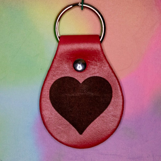Leather Heart Keychain