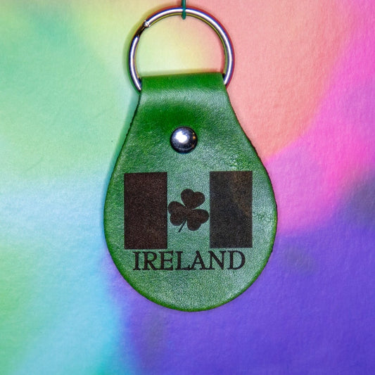 Ireland Irish Leather Keychain