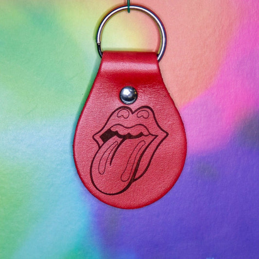 Hot Lips Leather Keychain