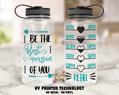 Personalize Water Bottle | Motivation Water Bottle | Water Bottle Track | Be The Best Version Of You Water Bottle | Gift for Her | Mom Gifts