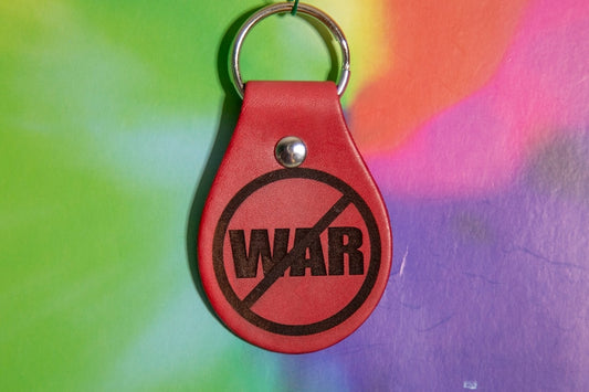 Anti War Leather Keychain