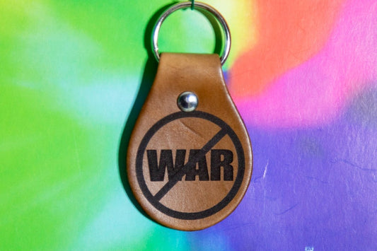 Anti War Leather Keychain