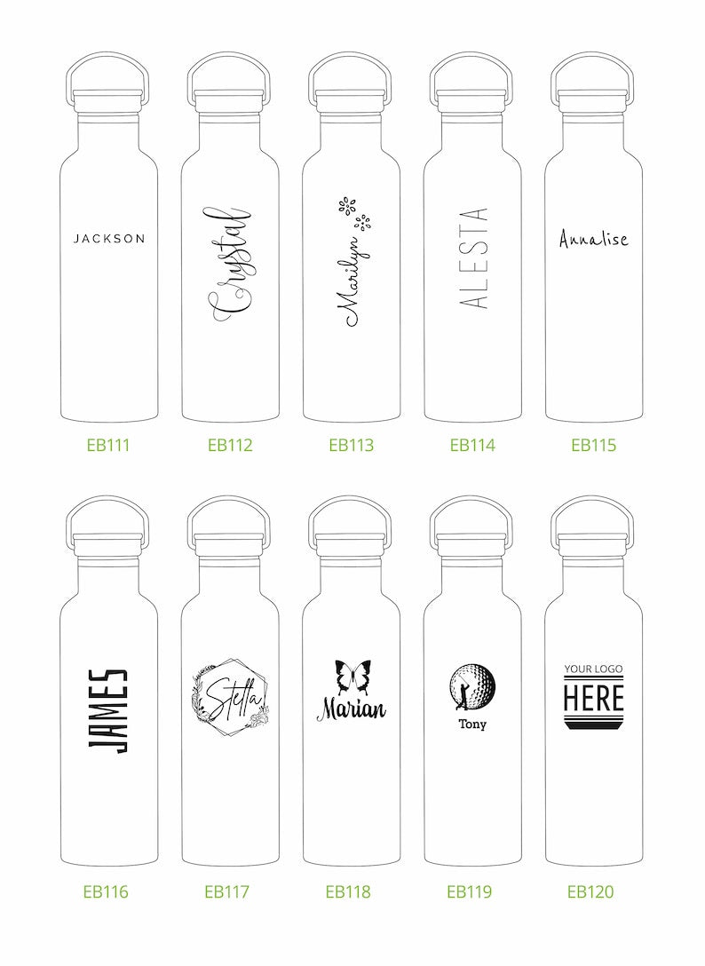 Personalized Insulated Stainless Steel 25oz Water Bottle | Custom Name Bottle | Laser Engraved Name or Logo Water Bottle  | Birthday Gift