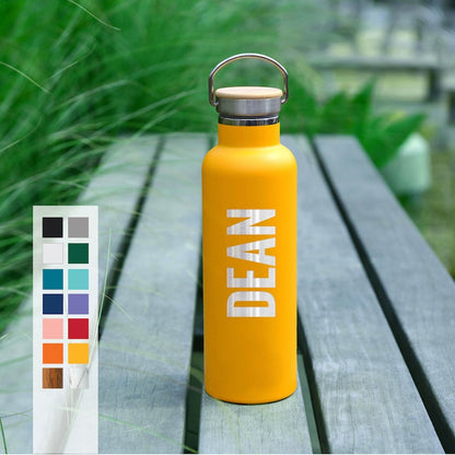 Personalized Insulated Stainless Steel 25oz Water Bottle | Custom Name Bottle | Laser Engraved Name or Logo Water Bottle  | Birthday Gift