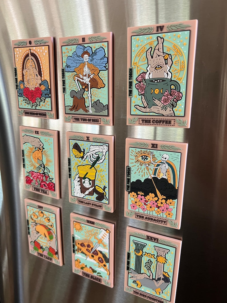 The Coffee Tarot Card PVC soft rubber 3D magnet, tarot card refrigerator magnet, coffee tarot card refrigerator 3D magnet, The Coffee Tarot