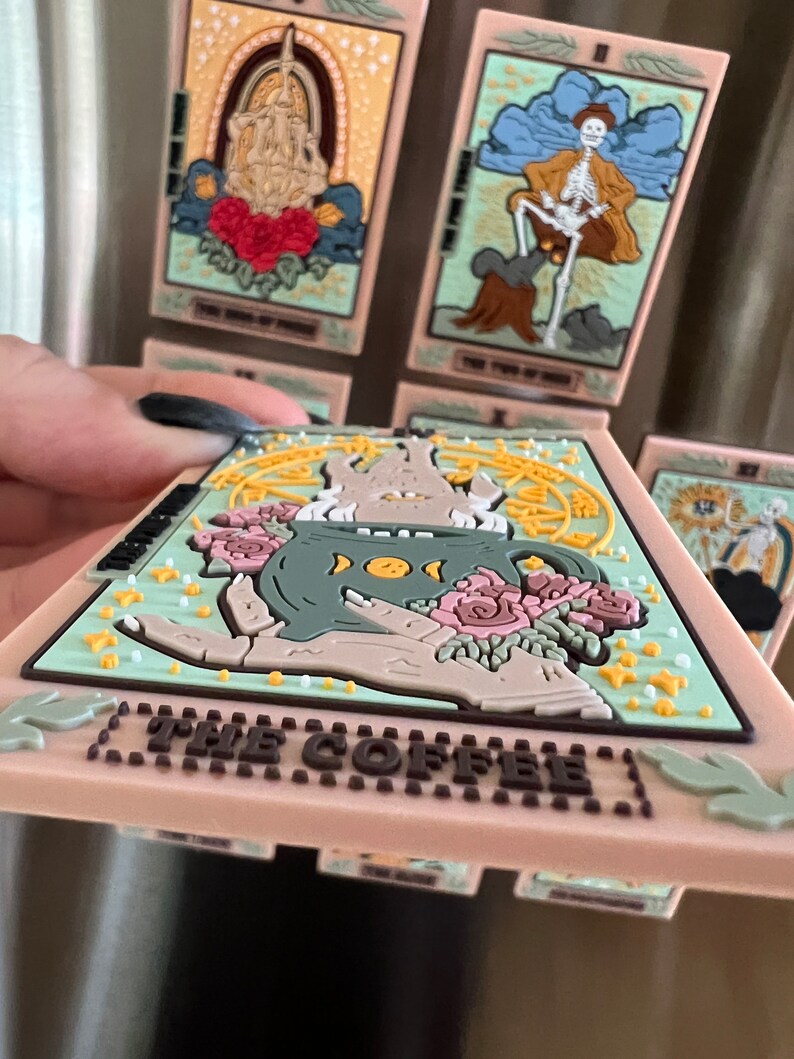 The Coffee Tarot Card PVC soft rubber 3D magnet, tarot card refrigerator magnet, coffee tarot card refrigerator 3D magnet, The Coffee Tarot