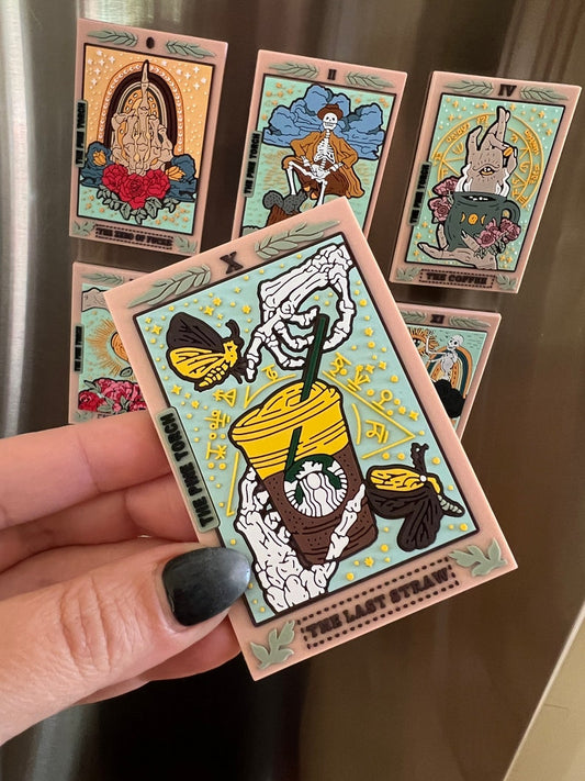 The Last Straw Tarot Card PVC soft rubber 3D magnet, tarot card refrigerator magnet, the last straw tarot card refrigerator 3D magnet