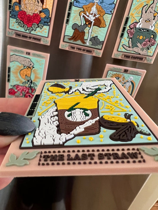 The Last Straw Tarot Card PVC soft rubber 3D magnet, tarot card refrigerator magnet, the last straw tarot card refrigerator 3D magnet