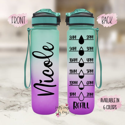 Water Bottle Personalized | Water Bottle with Straw | Custom Water Bottle | Custom Tumbler | Water Bottle With Tracker |Personalized Tumbler