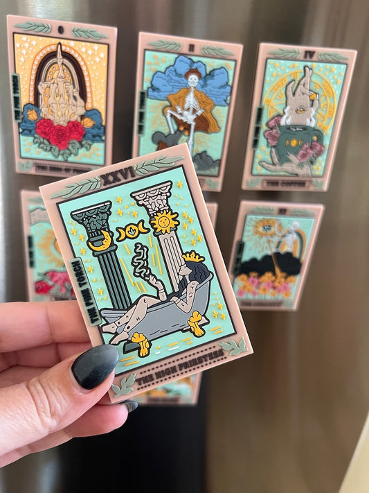 The High Priestess Tarot Card PVC soft rubber 3D magnet, tarot refrigerator magnet, the high priestess tarot card refrigerator 3D magnet