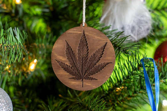 Pot leaf Marijuana Cannabis Wooden Ornament