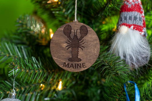 Maine Lobster Wooden Christmas Ornament