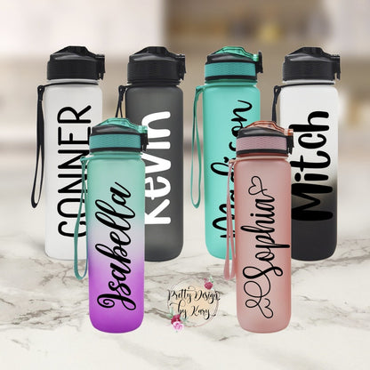 Personalized Water Bottle, Custom Water bottle, Water Bottle With Straw, Motivational Water Bottle, Water Bottle Tracker, Sport Water Bottle