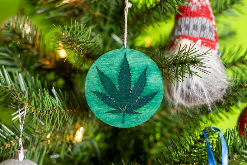 Pot leaf Marijuana Cannabis Wooden Ornament