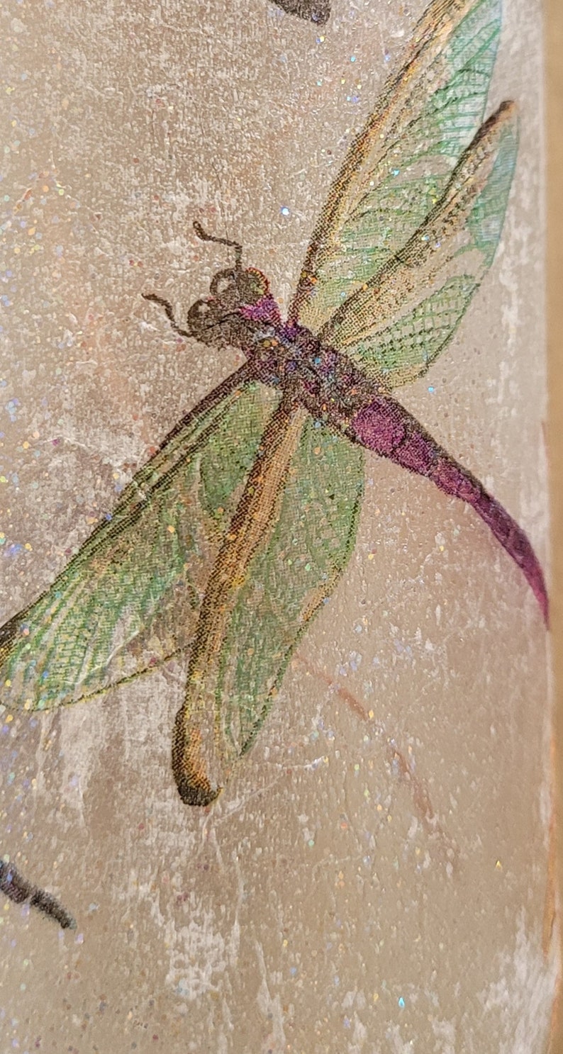 Dragonfly Bottle Lamp | Wildlife lover gift | Rustic Home Lighting | Decoupage Light