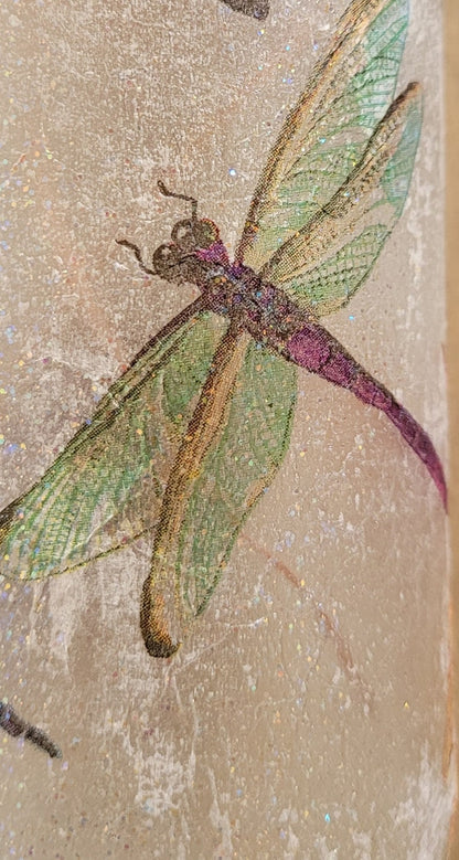 Dragonfly Bottle Lamp | Wildlife lover gift | Rustic Home Lighting | Decoupage Light