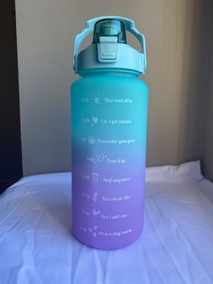 64oz Motivational Water Bottle with Time Marker & Straw
