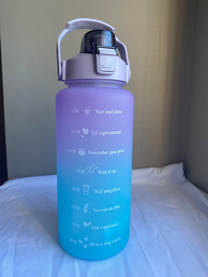 64oz Motivational Water Bottle with Time Marker & Straw