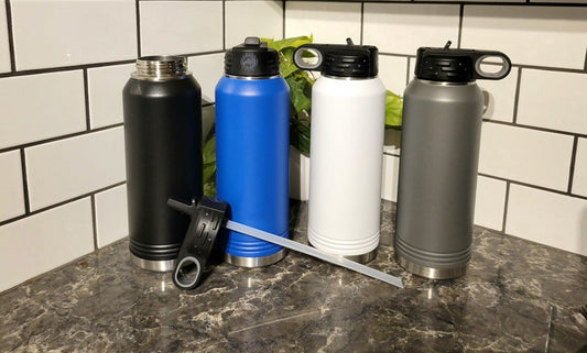 Personalized 32oz Stainless Steel Water Bottle – Engraved Flip Top Sports Bottle