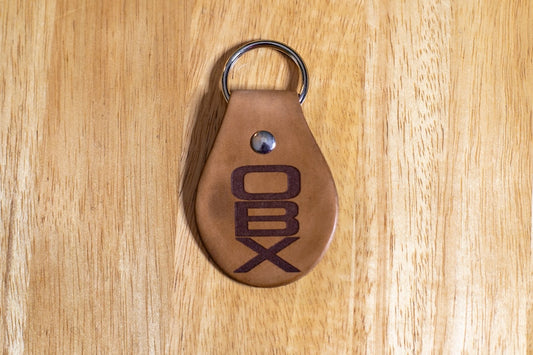OBX Outer Banks Leather Keychain
