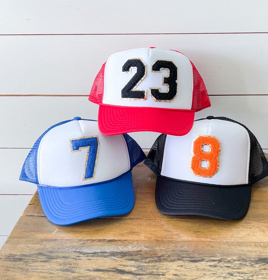 Custom Number Trucker Hat - Retro Sports Team Hat