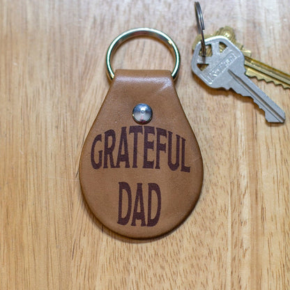 Grateful Dad Leather Keychain