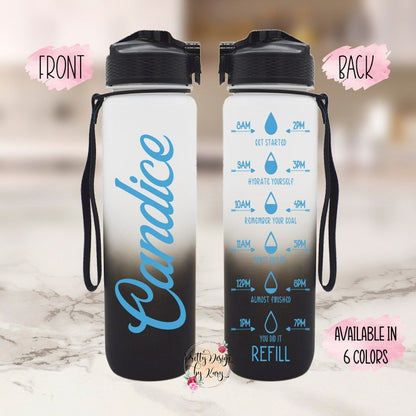 Personalized Water Bottle, Custom Water bottle, Water Bottle With Straw, Motivational Water Bottle, Water Bottle Tracker, Sport Water Bottle