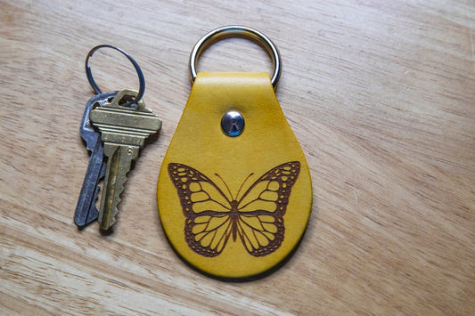 Butterfly Leather Keychain